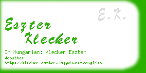 eszter klecker business card